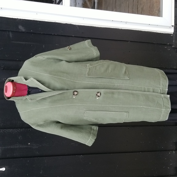 Pull and Bear Linen Blend Trench Coat - Picture 13 of 14